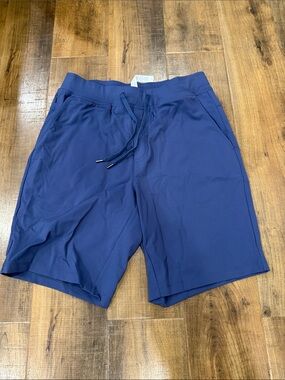 CRZ YOGA Men's Deep Blue Athletic Drawstring Shorts